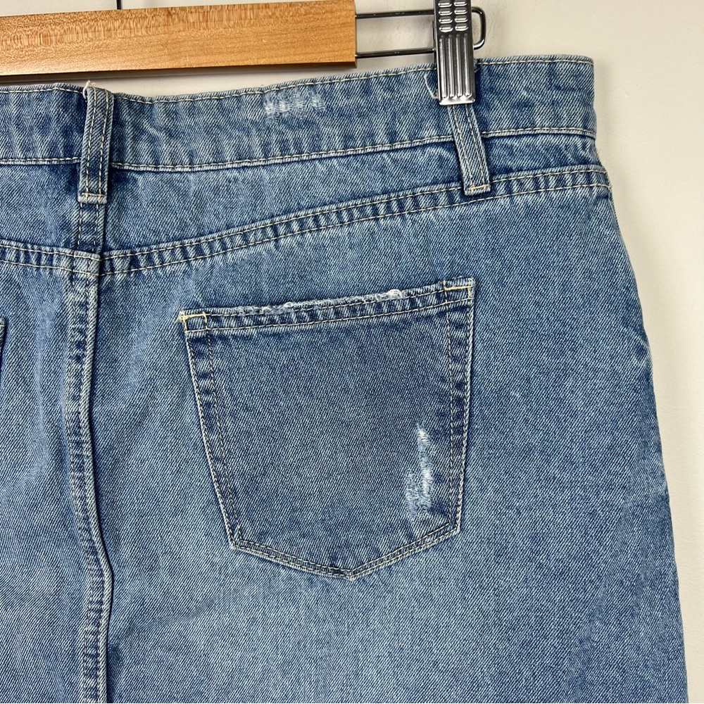 Jeanswest Women’s Mini Denim Skirt A-Line High Waist Distressed Blue Size 16 - Picture 8 of 12